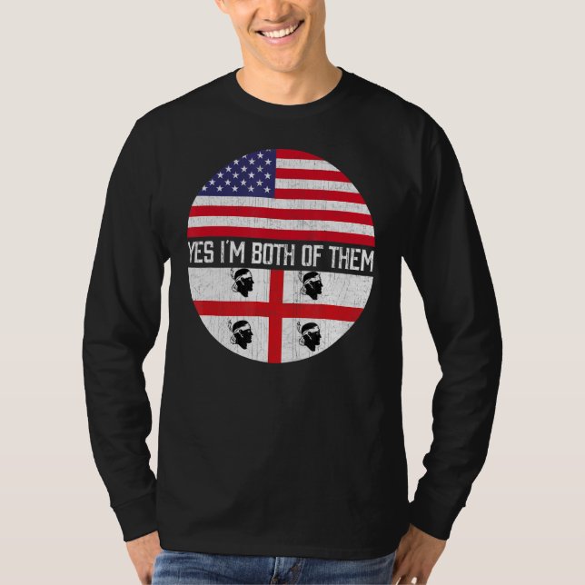 Halva amerikanska halvsardinska USA flagga-familjH T Shirt (Framsida)