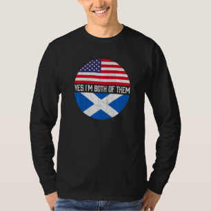 Halva amerikanska halvskotska USA flagga-familjen T Shirt