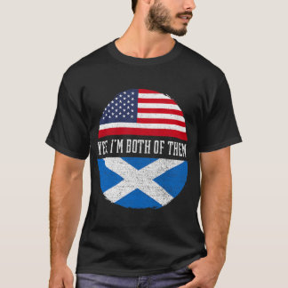 Halva amerikanska halvskotska USA flagga Scotland  T Shirt