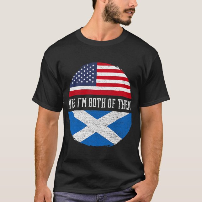 Halva amerikanska halvskotska USA flagga Scotland  T Shirt (Framsida)