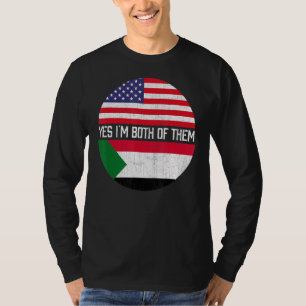 Halva amerikanska halvsudanesiska USA flagga-famil T Shirt