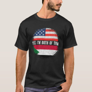 Halva amerikanska halvsudanesiska USA flagga Sudan T Shirt