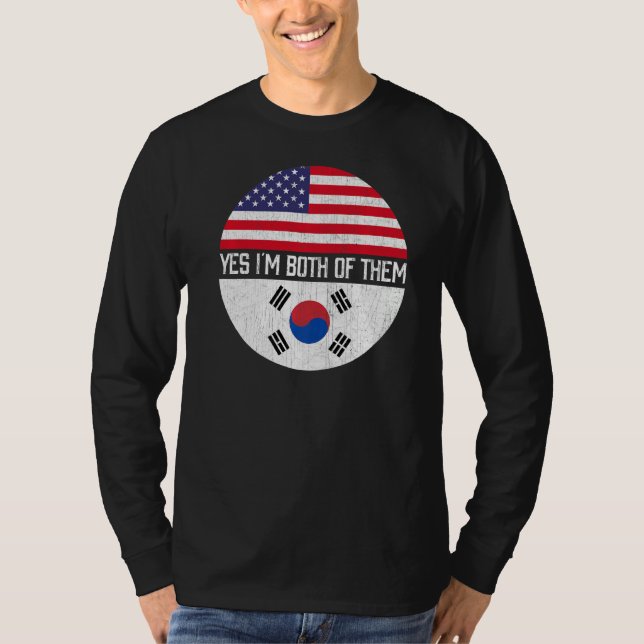 Halva amerikanska halvsydkoreanska familjen USA fl T Shirt (Framsida)