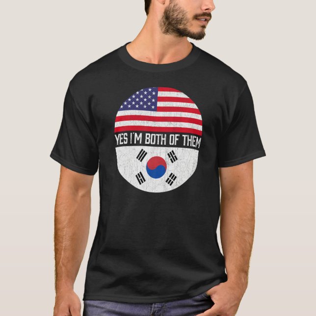 Halva amerikanska halvsydkoreanska familjen USA fl T Shirt (Framsida)