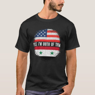 Halva amerikanska halvsyriska USA flagga Syriens k T Shirt