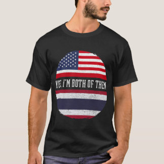 Halva amerikanska halvthailändska USA flagga Thail T Shirt