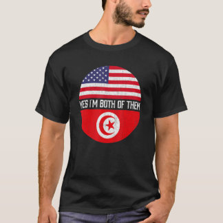 Halva amerikanska halvtunisiska USA flagga-familje T Shirt