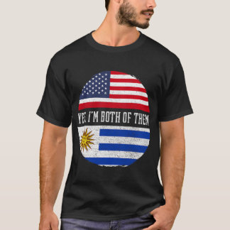 Halva amerikanska halvuruguayan USA flagga Uruguay T Shirt