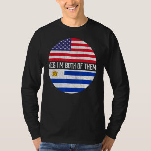 Halva amerikanska halvuruguayanska USA flagga-fami T Shirt