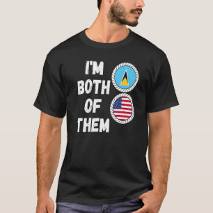 Halva amerikanska och Saint Lucian Saint Lucia Fla T Shirt