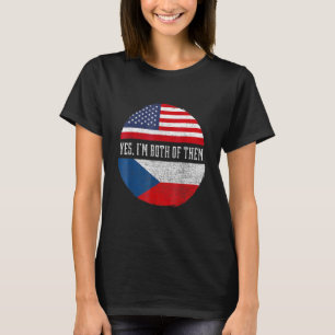 Halva amerikanska USA flagga Tjeckien H T Shirt