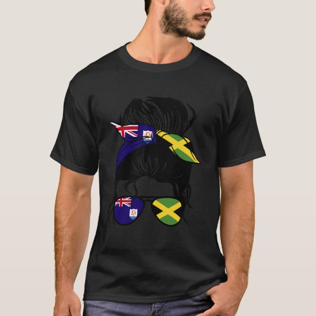 Halva Anguillian, halv Jamaican, blandning av Angu T Shirt (Framsida)