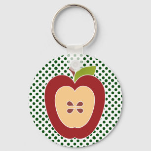 Halva Apple Teacher-Nyckelringen Nyckelring