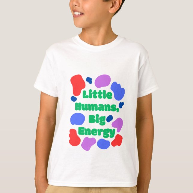 Halva ärmar t-shirt med färgrik design (Framsida)