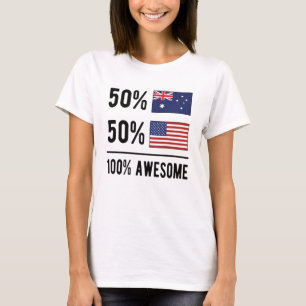 Halva Australien, halamerikanska Flagga Australien T Shirt