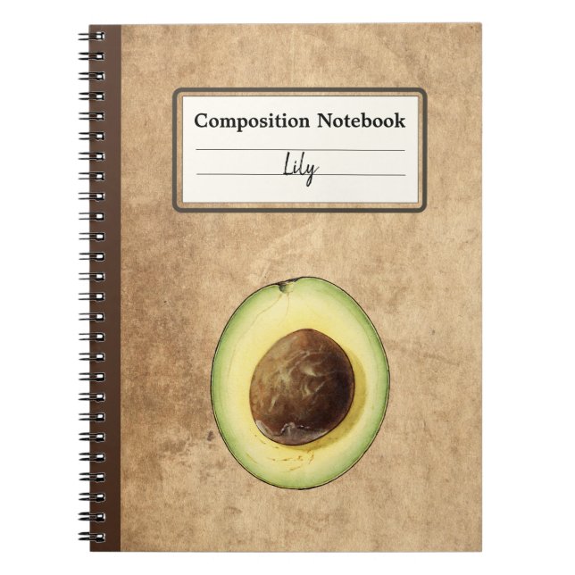 Halva avocado Illustration Personlig Comp Anteckningsbok (Framsidan)