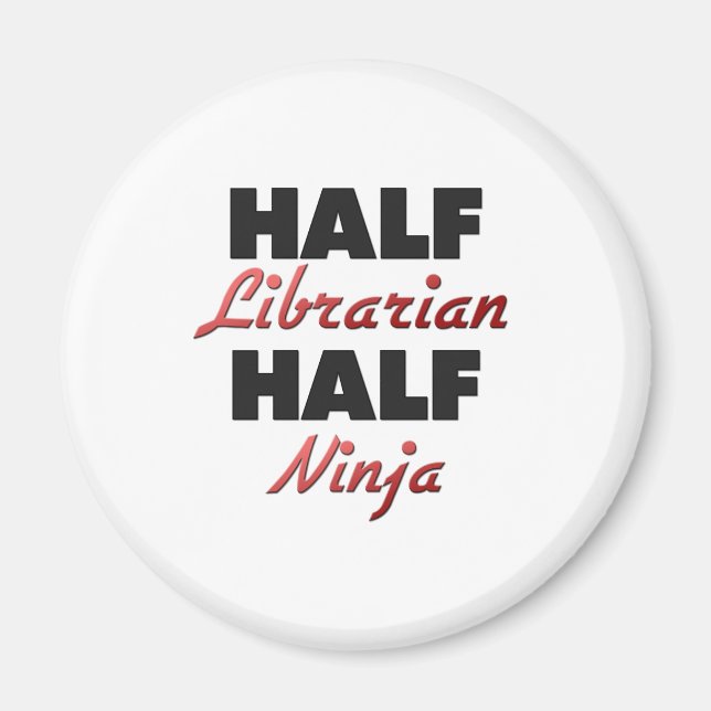 Halva bibliotekarien Halva Ninja Magnet (Framsidan)