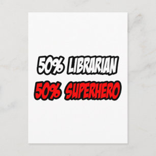 Halva bibliotekarien..Halva superhjälten Vykort
