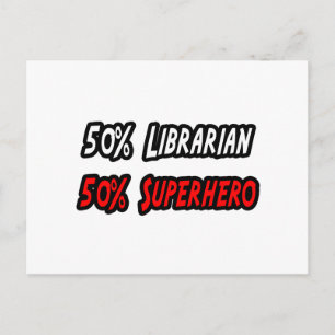 Halva bibliotekariska halvsuperhjälten vykort