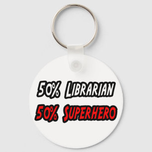 Halva bibliotekets halvsuperhjälte nyckelring