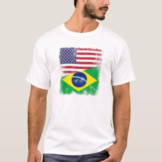 Halva brasilianska Flagga | Vintage Brasilien, USA T Shirt