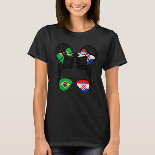 Halva brasilianska halva kroatiska flickor, brasil t shirt