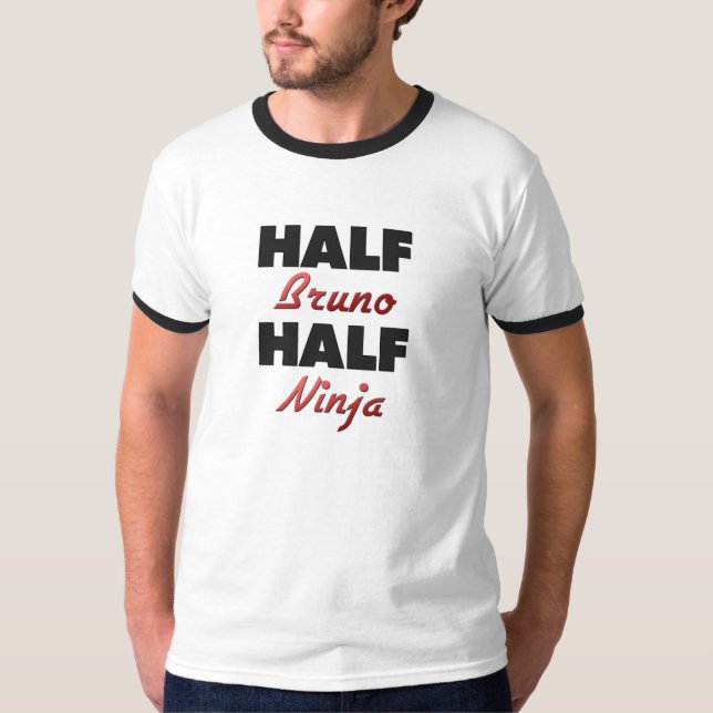 Halva Bruno halva Ninja T Shirt (Framsida)