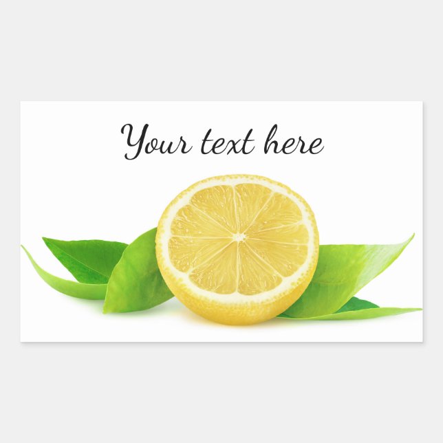Halva citron rektangulärt klistermärke (Framsida)