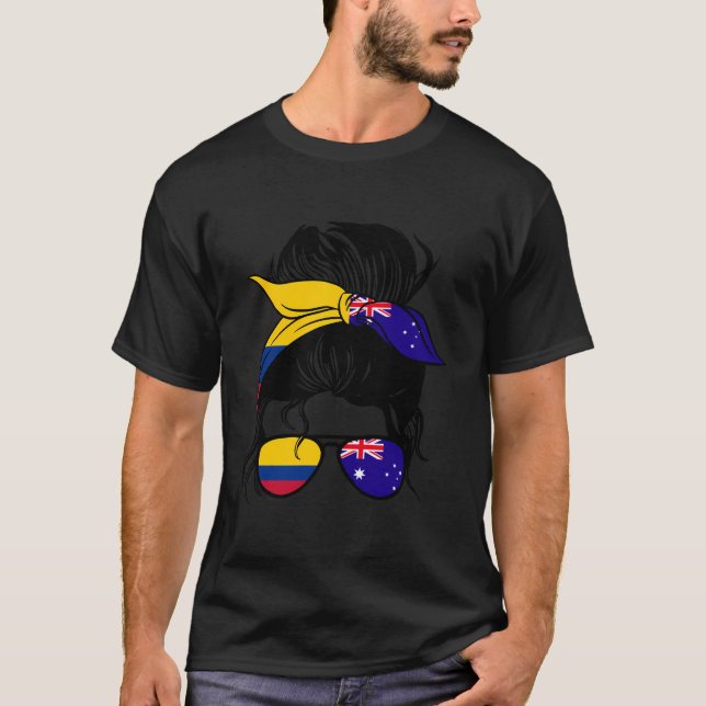 Halva Colombia och Au i Colombia i Colombia, Austr T Shirt (Framsida)