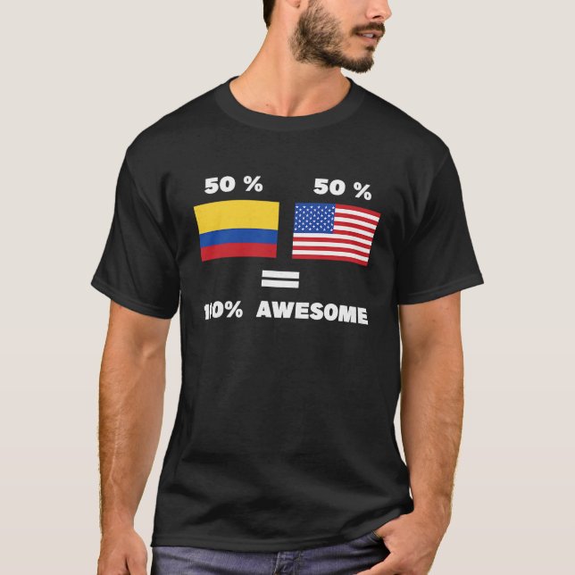 Halva Colombia och halva amerikanska halvamerikans T Shirt (Framsida)