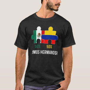 Halva colombianska halva mexikanska Flagga DNA Mex T Shirt