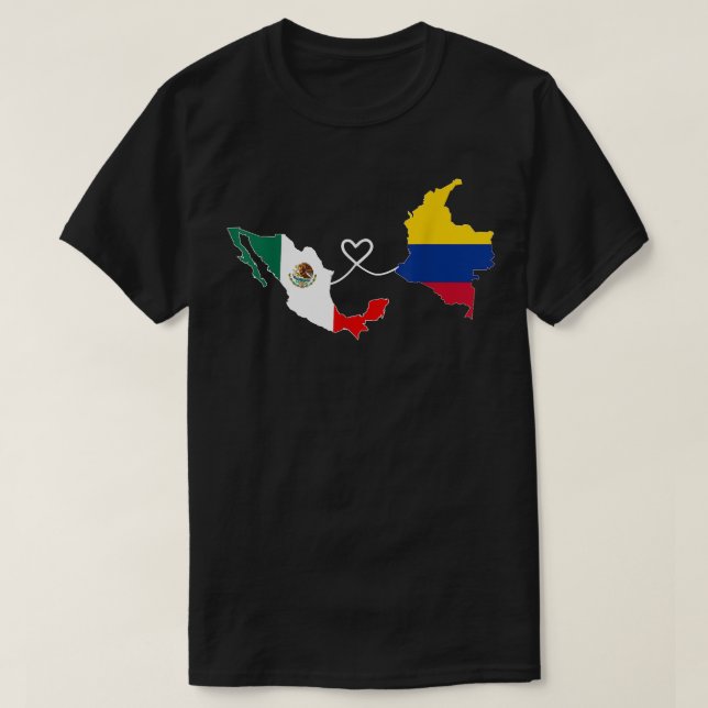 Halva colombianska halva mexikanska Flagga DNA Mex T Shirt (Design framsida)