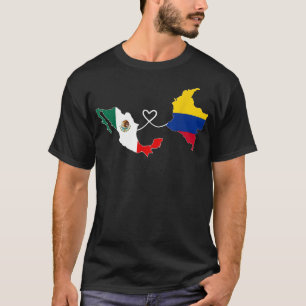 Halva colombianska halva mexikanska Flagga DNA Mex T Shirt
