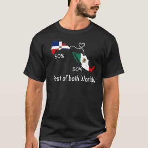 Halva Colombianska halva mexikanska Flagga-Kärlek, T Shirt