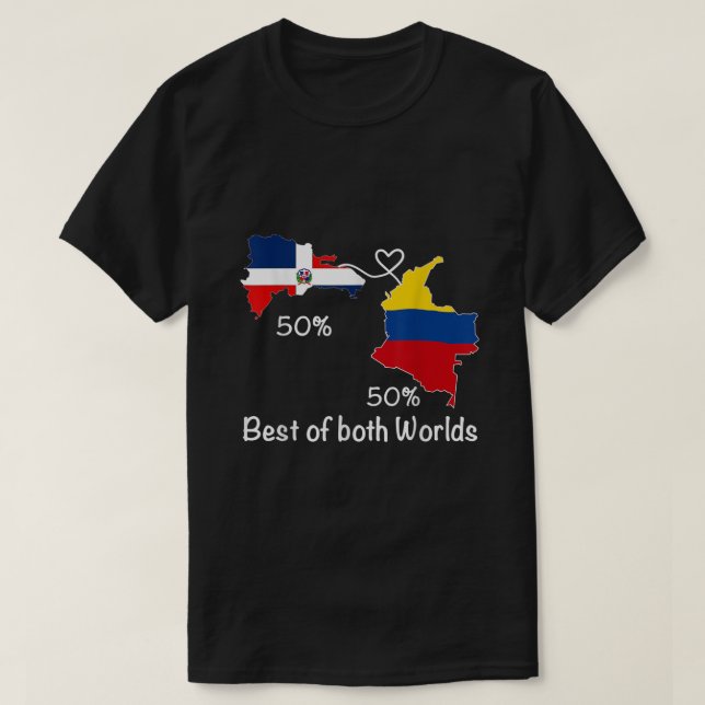 Halva Colombianska halvan Dominikanska Flagga Colo T Shirt (Design framsida)