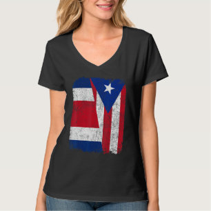 Halva Costa Rican Halva Puerto Rican Flagga Herita T Shirt