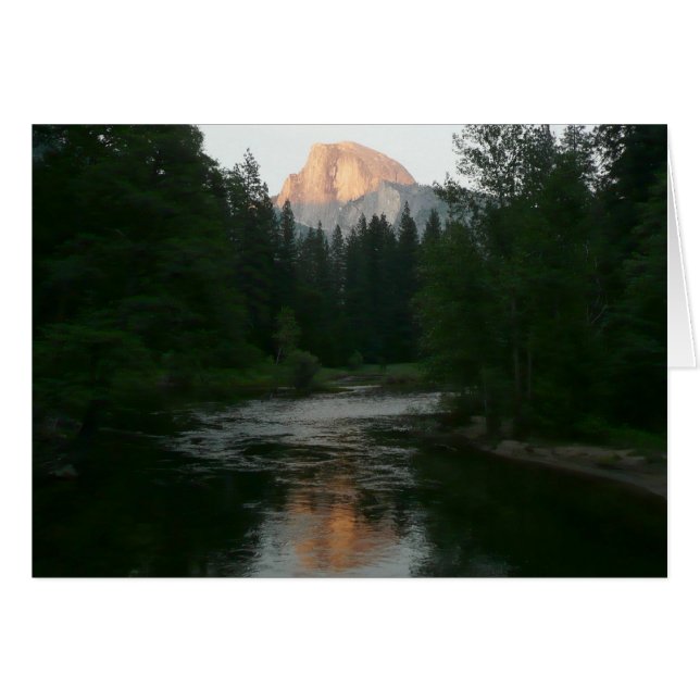 Halva Dome Sunset i Yosemite National Park OBS Kort (Framsidan Horizontal)