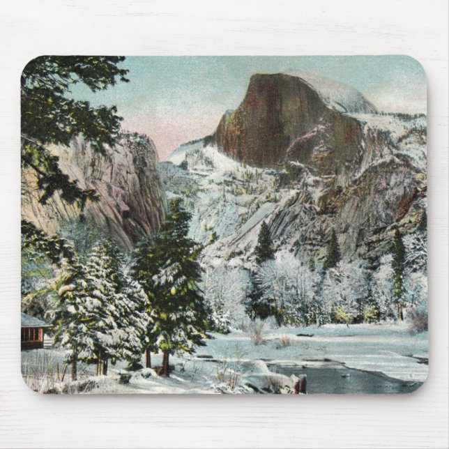 Halva Dome, Yosemite i Winter Mousepad Musmatta (Framsidan)