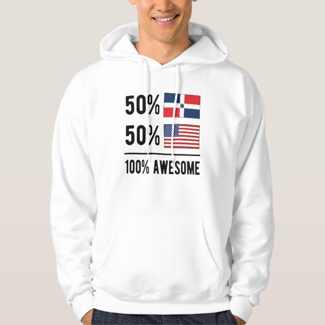 Halva Dominikanska halvamerikanska Dominikanska re Hoodie (Framsida)