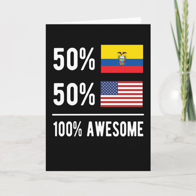 Halva Ecuadorian, halamerikanska Flagga Ecuador US Kort (Framsida)