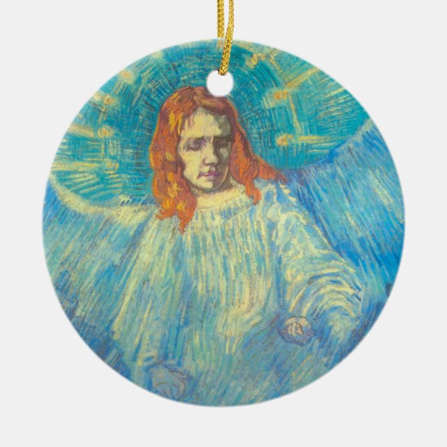 Halva Figur i en ängel av Vincent van Gogh Julgransprydnad Keramik (Framsidan)