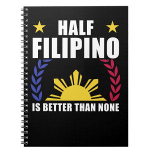 Halva Filipino American Filippinerna Pinoy Pinay Anteckningsbok