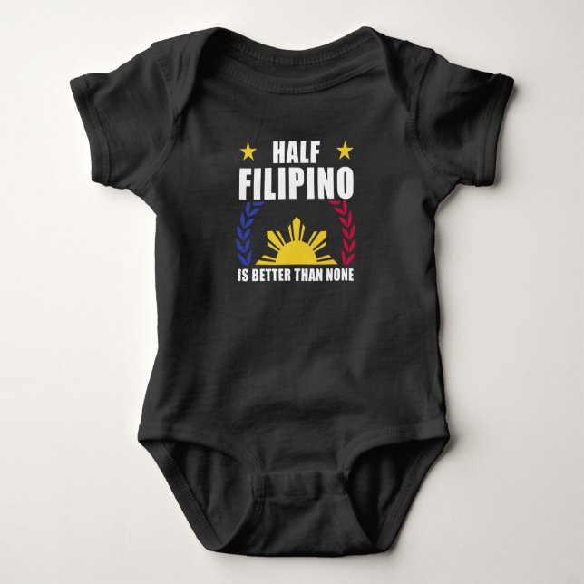Halva Filipino American Filippinerna Pinoy Pinay T Shirt (Framsida)