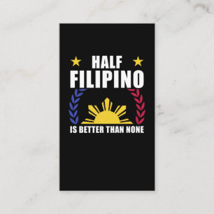 Halva Filipino American Filippinerna Pinoy Pinay Visitkort