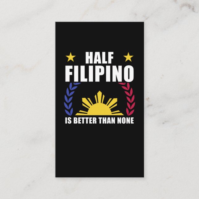 Halva Filipino American Filippinerna Pinoy Pinay Visitkort (Framsida)