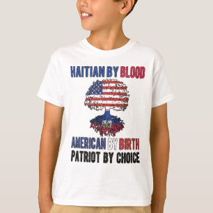 Halva Haitis halverade amerikanska Flagga Haiti US T Shirt
