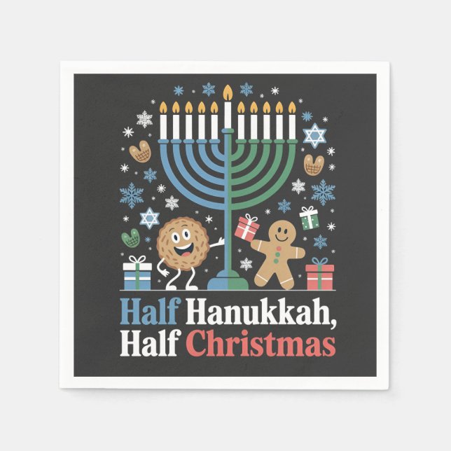 Halva Hanukkah Halva julfinalen Christmukah Pappersservett (Framsidan)