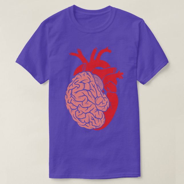 Halva hjärnhalvan Heart Organ Anatomy Science T Shirt (Design framsida)