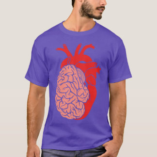 Halva hjärnhalvan Heart Organ Anatomy Science T Shirt
