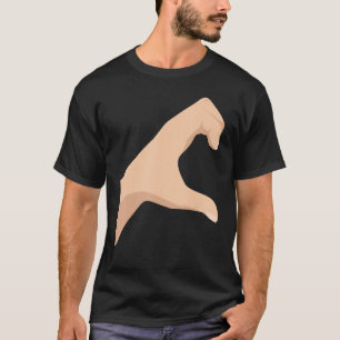 Halva hjärtans Höger Hand Side Kärlek par Camisa P T Shirt
